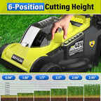 SEYVUM 40V 16-inch Cordless Lawn Mower with 45L Grass Collection Bag, 6 Position Height Adjustment Electric Lawn Mower, 20V 4.0Ah Battery Powered Push Lawnmower, 2.4A Fast Charger Included
