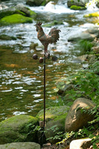 Metal Wind Spinner Rooster Décor Garden Statue 79" Antique Copper Chicken Yard Art Sculpture Outdoor Kinetic Garden Stake for Patio,Lawn,Country Cottage,Farm
