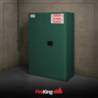 FireKing Green Flammable Safety Cabinet, Pesticides Flammable Storage Cabinet, 45 Gallon Steel Safety Cabinets with Manual Door for Commercial, Industrial & Home Use, 43" x 18" x 65"