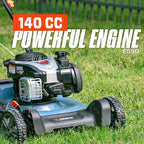 SENIX LSPG-M7 21'' Gas Push Lawn Mower, with 140 cc 4-Cycle Briggs & Stratton Engine, 3-in-1 Bagging, Mulching, and Side Discharge, 6-Position Dual Lever Height Adjustment, 16 Gallon Grass Bag