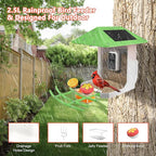 2.5K Smart Bird Feeder with Camera, 2.5L Birds Watching Camera with AI Identify Bird Species, Outdoor Birds Feeder House with Solar Panel for BirdLovers (Cyan)