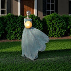 DiliComing Solar Fairy Garden Statue 22 Inch Resin Garden Decor - Large Outdoor Yard Figurine for Patio Lawn, Waterproof Garden Statue Gift for Women, 14x11x22.5 Inch New Packaging
