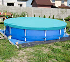 ECOOPTS 13 ft Waterproof Round Polyester Pool Cover for Above Ground Pools, Swimming Pool Cover Protector Winter Safety Cover (Turquoise)
