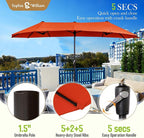 Sophia & William Patio Set with Umbrella 8 Pieces Outdoor Dining Set for 6 with 13ft Large Patio Umbrella Red, 6 x Swivel Patio Chairs with 59" Dining Table for Lawn Garden