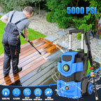 Professional Pressure Cleaner 5000 PSI,4.0 GPM Heavy Duty Power Cleaner with 4 Nozzles,Foam Cannon,33FT Hose and 500ml Soap Bottle for Home/Cars,Blue