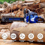 BILT HARD 18 Inch Gas Chainsaw, 46cc 2.4 HP Gas Power Chain Saw with Automatic Oiler, 2-Cycle Engine, Petrol Handheld Gasoline Chainsaws for Wood Cutting