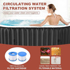 LILYPELLE 1-2 Person Inflatable Hot Tub, Oval Portable Hot Tub with 100 Bubble Jets, Large Outdoor Spa Bathtub Set Included Heater Pump, Filter and Insulated Cover, 75" X 47" X 25"