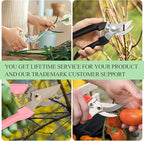 Premium garden shears, meperez pruning scissors gardening tools, pruners for flower, bushes, rose and fruit tree, use for florist, yard and orchard the plant clippers, sharp steel anvil snips