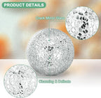Decorative Ball for Bowls, 4 Inch Mosaic Glass Balls Decorative Glass Orbs for Home Decor/Dining Tables/Wedding Party/Coffee Table/Centerpiece Decor [Silver]
