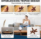 Alternative Imagination Wooden Tripod Display Stand – 6-Inch Hand Carved Holder Made from Sustainable Mango Wood – Folding Reddish-Brown Stand for Abalone Shell, Crystal Ball, Key Bowl, Trinket Dish, Incense, Decor and More