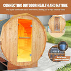 Outdoor Traditional Sauna 4-5 Person Wooden Saunas, 6’x6’Steam Wet Finnish Carbonized Spruce Wood Sauna 240V with 4.5KW Heater,Sauna Stone,Water Bucket,Ladle,LED Lights