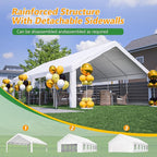 20x40FT Heavy Duty Party Tent, Large Outdoor Canopy with Removable Sidewalls & 3 Carry Bags, Commercial White Gazebo for Wedding, Event, Camping, Garden Patio