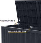 DRATO 200 Gallon Deck Box, Waterproof Resin Large Outdoor Storgae Box for Patio Furniture, Patio Cushions, Gardening Tools, Pool Supplies, Lockable