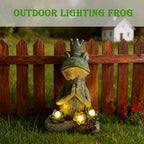 Large Garden Statue Yoga Frog Sustainable Eco-Friendly Solar Lights with LED Sustainability Sculpture Courtyard Balcony Home Decoration（12" Tall