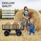 Olympia Tools Steel Garden Cart 1,000lbs 6-cu ft Utility Cart, Heavy Duty Wagon, with Removable Mesh Sides to Convert into Flatbed, Lawn and Utility Wagons Cart