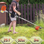 52CC 2-Cycle Gas Weed Eater, 2 in 1 Gas Weed Wacker Gas Brush Cutter, 2025 Upgraded Weed Eater Gas Powered, Gas String Trimmer and Lawn Edger, Weed Trimmer Red