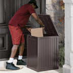 Package Delivery Box for Outside, 48 Gallon Storage with Lockable Secure, Large Double Wall Resin Outdoor Package Delivery Waterproof Deck