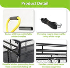 Heavy-Duty Steel Wagon Garden Cart – 1400 lbs Capacity, Removable Mesh Sides, 16" Tires, 2-in-1 Handle – Perfect for Garden, Farm, Yard, Black