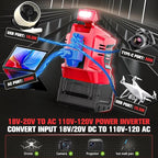 Power Inverter Compatible with Milwaukee 18V Battery,Ecarke 200W Portable Power Supply Phone Charger,DC 18V to AC 110V~120V Power Station with 2 USB&AC Battery Powered Outlet Inverter (2pc)