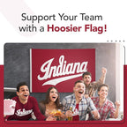 Indiana Hoosiers 5' x 8' College Sports Printed Flag - NCAA Licensed - Nylon - School Banner (White, Red)