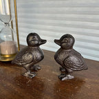 Rust Brown Cast Iron Duck Figurine（3.6" Tall） - Single Piece Vintage Style Decorative Ornament for Home, Garden, Shelf Decor HC6905