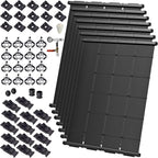 Industrial Grade Solar Pool Heater DIY Kit - Superior High-Wind Strapless Mounting System & Maximum Freeze Resistance (7-4'x7.5' / 210 Square Feet)