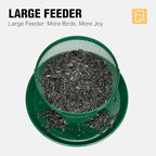 Veehoo Bird Feeders for Outdoors Hanging-Cardinal Bird Feeder with Weatherproof Dome, Wild Meta Finch Feeder for Outside 2.5 lbs Sunflower Seed Capacity, Green