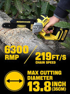 Cordless Pole Saw, 8-INCH 2-IN-1 Chainsaw, Electric Tree Trimmer with 9FT Telescopic Pole, 180°Angle for Tree Branches Pruning & Wood Cutting,Compatible with Makita Battery (no battery)
