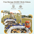 birdsnap® P33 - Bird Feeder with Camera Solar Powered, 2K Video Bird Camera Feeder Live with 32GB Card, AI Identify Feather Species, Auto Record in Backyard, for Birds Lover