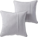 Greendale Home Fashions Sunbrella 20" Square Outdoor Throw Pillow with Removable Cover (Set of 2), Canvas Granite 2 Count