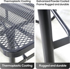 4FT Outdoor Picnic Tables,Heavy-Duty Metal Rectangular Picnic Table,Expanded Metal Commercial-Grade Table with 2 Benches & Umbrella Hole,Waterproof Coating Beach Table for Patio,Garden, Backyard
