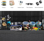YITAHOME 100 Gallon Large Resin Deck Box Outdoor Storage Boxes for Patio Furniture, Outdoor Cushions, Garden Tools and Pool Supplies-Waterproof,Lockable (Black)