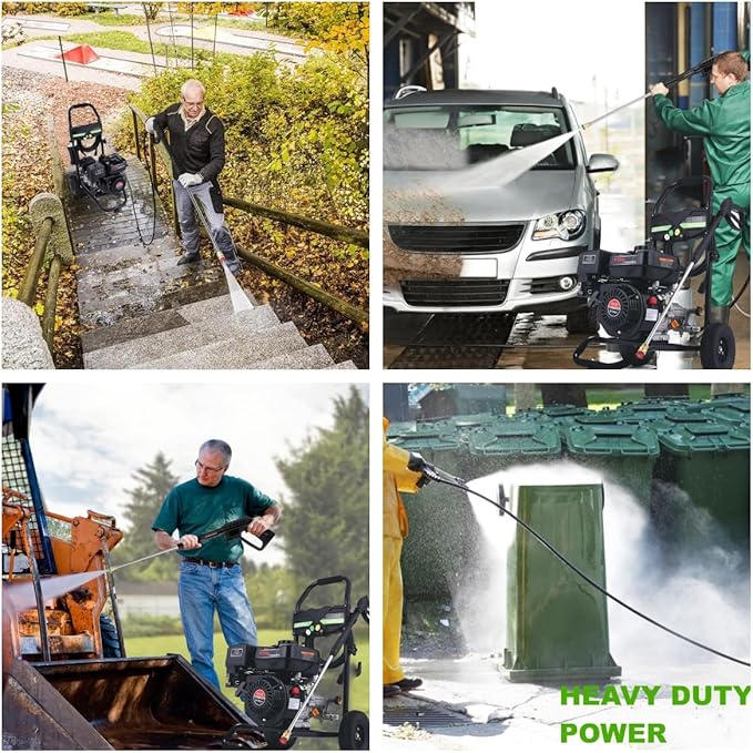 4200PSI Gas Pressure Washer 4.0GPM Gas Power Washer 212CC Gas Powered Washing Machine Commercial High Pressure Washer with 25ft Hose&5 Nozzles for Patio Garden Yard Vehicle,EPA/CARB/ETL