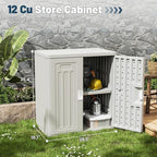 Amopatio Outdoor Storage Cabinet Waterproof with 1 Shelf, Patio Storage Shed All Weather Use for Lawn Care Accessories, 19.7" D x 29.5" W x35.4 H, Gray
