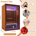 RIGO Sauna Infrared Far Infrared Sauna for Home Sauna 2 Person with Hemlock Wood Dry Sauna for Home Infrared Sauna 2 Person Low EMF Indoor Sauna for Two Person in Home Sauna 1950W with Speakers