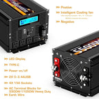 5500 Watt Power Inverter 12V DC to 110V 120V Converter for Family RV Off Grid Solar System Car with Type-C Ports 3 AC Power Outlets Dual USB Ports LCD Display Wireless Remote Control