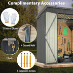 4x6 ft Metal Shed Outdoor Storage Shed,Metal Steel Utility Tool Shed Storage House with Double Lockable Doors and Air Vent for Backyard Garden Patio Lawn Black