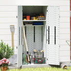 Heavy Duty Tall Storage Cabinet Outdoor Weatherproof, 28 Cuft Garage Storage Cabinet with 4 Adjustable Shelves, Lockable Kitchen Pantry Closer Organizer, 31Wx23Lx66H, Polar White