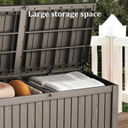 180 Gallon Outdoor Storage Deck Box - Large Waterproof Resin Bin for Delivery Boxes Outside, Lockable Storage for Patio/Pool Cushions & Tools, UV-Resistant, Granite Grey