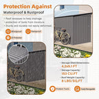 4x9 FT Outdoor Storage Shed,Lean to Metal Shed W/Window,All Weather Waterproof Garden Storage Shed W/ 6 Air Vents & 1 Lockable Door,Weatherproof Tool House W/Sloped Roof,for Lawn,Gray