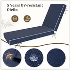 Chaise Lounge Cushions Outdoor Furniture 72 x 21 Inch Olefin Patio Lounge Chair Cushions 4'' Thick Waterproof Outdoor Chaise Cushion Weather Resistant Pool Lounger Cushion (Navy)