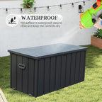 Domi 100-Gallon Outdoor Storage Box – Waterproof, Lockable Storage Cabinet With Resin Lid for Patio Furniture, Garden Tools & Pool Supplies – Large Metal Storage for Cushions, Toys & More