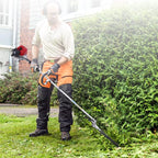 1.4kw 4-in-1 Gas Lawn Mower, 51.7cc 0.3gal Hand-held G-as L-AWN M-ower, 2-Stroke 9.84in Round Blade Diameter Gas Lawn Mower with Silencer, 6500rpm, Heat Dissipation Holes