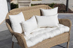RSH DECOR: Sunbrella Lumbar Throw Pillows Set of 2 | 20" x 12" | Water and Fade-Resistant Performance Fabric | Outdoor Pillow Covers with Down-Alternative Inserts | Canvas Antique Beige