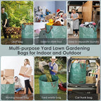 2-Pack 80 Gallon (33H x 26D Inches) Reusable Standable Yard Waste Bags with 4 Handles for Leaves, Debris, Grass Clippings, Garden Trash