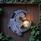 Dragon Tree Hugger Solar Magic Orb Garden Statue Dragon Solar LED Lights Decor Sun Moom for Your Patio Balcony Porch Yard for Mom Grandma