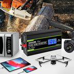 NOVOPAL 2000 Watt Pure Sine Wave Power Inverter DC 12V to AC 110V 120V Rv Inverters with 1 USB Port-16 feet Remote Control, LCD Display for Truck, Hurricane, Home