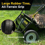 44 Inch Tow-Behind Lawn Sweeper with 25 Cu.Ft Hopper Bag, Adjustable Brush Height & Easy Dump-from-Seat – Picks Up Leaves, Grass & Yard Debris, Garden Gift