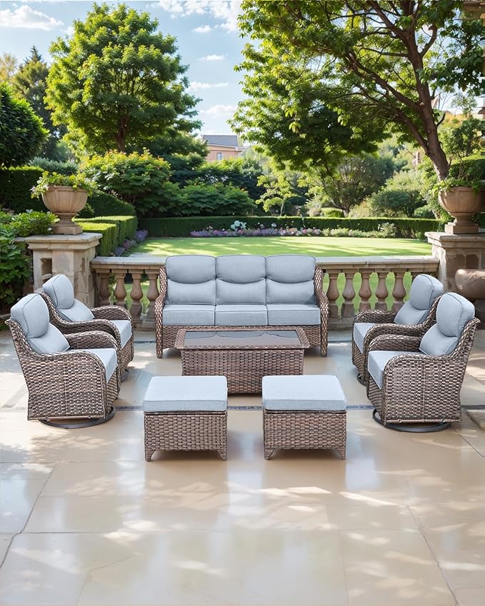 Luxury 24x24x6 Inch Smile Outdoor Seat Cushions Set of 2 - Superior Comfortable Water-Repellent Patio Chair Cushion for Porch Rattan Dining Swivel Chairs Loveseat Sectional Sofa - Baby Blue