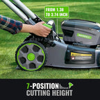 60V Self-Propelled Lawn Mower 21-Inch, Brushless Cordless Mower for Large Yards, Electric with LED Headlight, 5.0Ah Battery & Rapid Charger